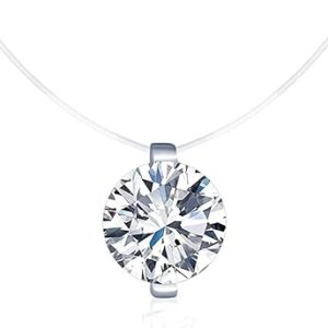 Fashion Crystal Necklace Invisible Line Zircon Clavicle Chain Women Accessories